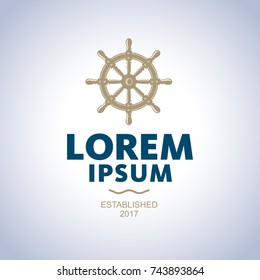 Sea logo. Ship emblem