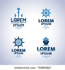 Sea logo. Ship emblem