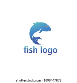 sea ​​fish logo simple color illustration design vector