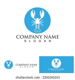Sea ​​prawn logo and Symbol vector