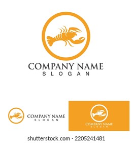 Sea ​​prawn logo and Symbol vector