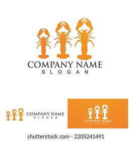 Sea ​​prawn logo and Symbol vector