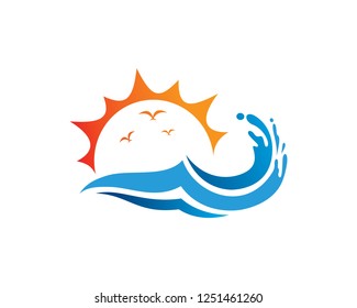 Sea Logo Template Design Vector, Emblem, Concept Design, Creative Symbol, Icon