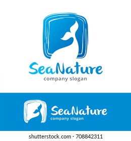 Sea Logo Template Design Vector, Emblem, Design Concept, Creative Symbol, Icon