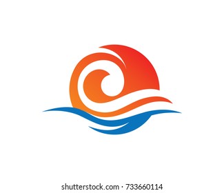 Sea Logo Template Design Vector, Emblem, Design Concept, Creative Symbol, Icon
