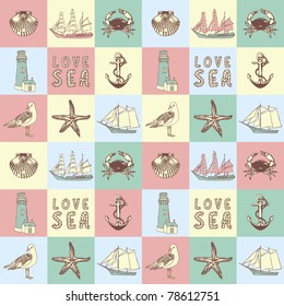  Sea love abstract vector illustration