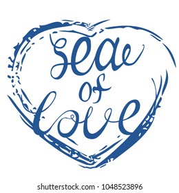 sea of love with heart blue color
