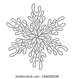 Sea Mandala. Coloring pages for children and adults. Stylized corals and algae, stars. Abstract hand drawn illustration isolated on a white background. Hand-drawn doodles for a coloring book, cover
