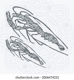 Vector Sea Mandala. Elementos decorativos de época. Patrón oriental, ilustración vectorial.