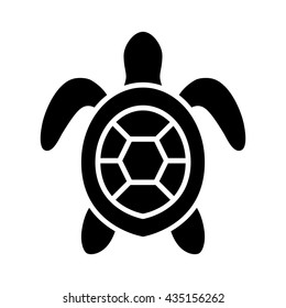 Sea / marine turtle top view flat vector icon for nature apps and websites