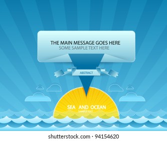 Sea marine vector message background