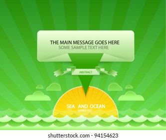 Fondo del mensaje del vector marino