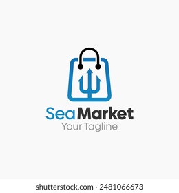 Sea Market Logo Vector Template Design. Good for Business, Start up, Agency, and Organization
