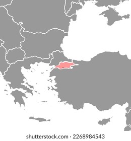Sea of Marmara on the world map. Vector illustration.