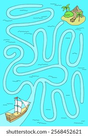Sea maze graphic color sketch vertical illustration vector 