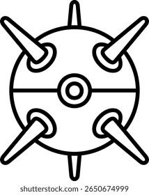 Sea Mine Icon Vector Illustration