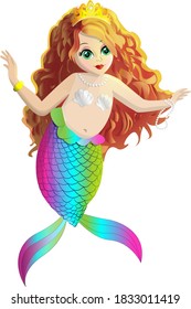  sea mistress, underwater queenunderwater. vector. watercolor
