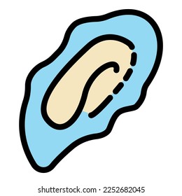 Sea mollusc icon. Outline illustration of sea mollusc vector icon color flat isolated on white