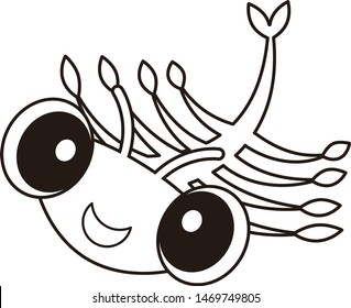 Sea Monkey Artemia Character Vector Illustration Clip Art cartoon