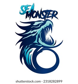 Sea Monster Logo Illustration Vector