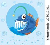 Sea monster under the sea illustration