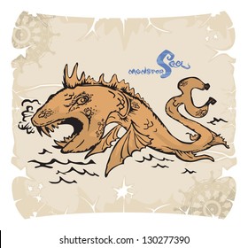 Sea monsters, 1, vector