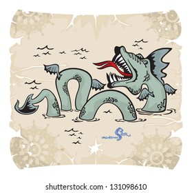 Sea monsters, 5, vector