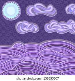 Sea moon sky night
