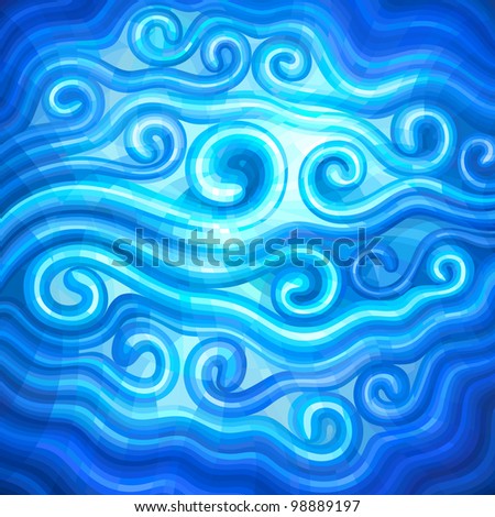 Sea mosaic banner, vector eps8 illustration