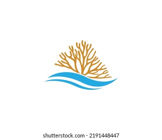 Sea Moss Logo Design. Beautiful Algae Logo, Algae Icon White Background.