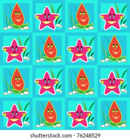 Sea motives seamless pattern