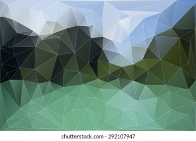 sea and mountain gradient color polygonal vector background 