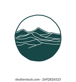 ​ Diseño del icono del mar​y la montaña