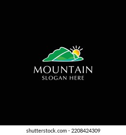 Sea mountain logo icon vector image