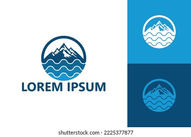 Sea mountain logo template design vector