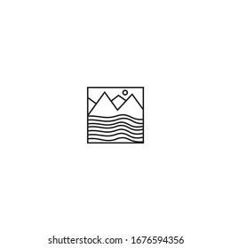 Línea de logotipos de los vectores de las montañas marinas