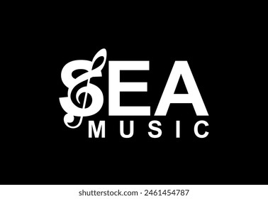 Sea music wave logo design template. Beach party logo