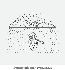 Sea nature adventure wild travel line graphic illustration vector art t-shirt design