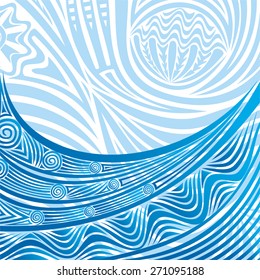 Sea nature pattern background vector illustration