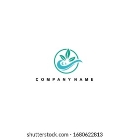 Diseño vectorial del logotipo de la terapia marina y de la naturaleza