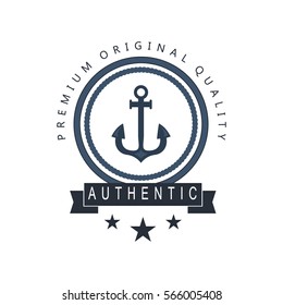 Sea and nautical decoration isolated on white background. Marine of element for company logo, business identity anchor retro badge and web decor or other design. 