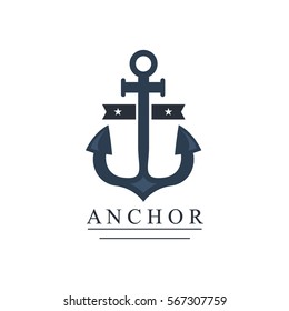 Sea and nautical decoration isolated on white background. Marine of element for company logo, business identity anchor retro badge and web decor or other design. 