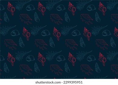 sea ​​shells, nautical theme vector