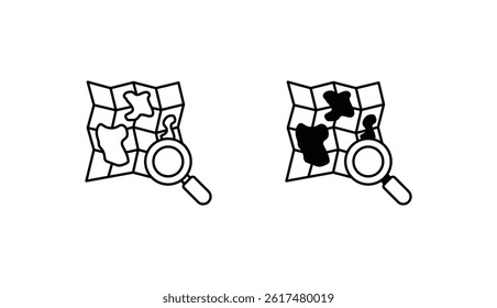 Sea Navigation Map icon design with white background stock illustration