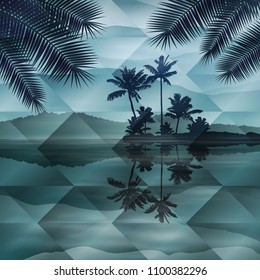 Sea at night. Geometric background.