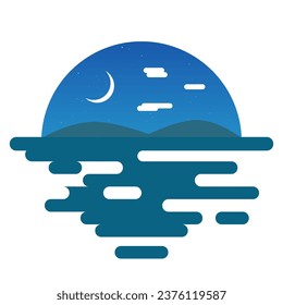 diseño plano de afiches nocturnos