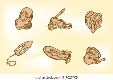 Sea Objects Collection-isolated sea objects and equipments