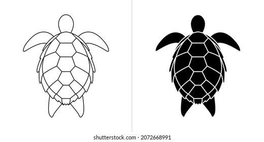 Sea Ocean Animal Turtle Vector Art for Logo Icon Decoration