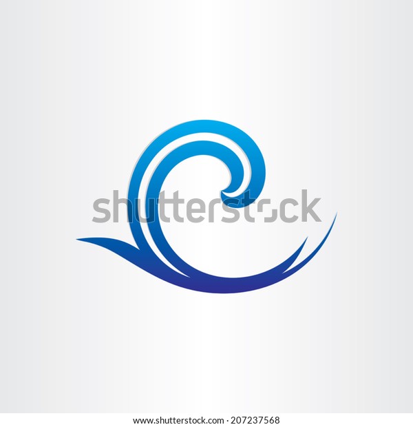 Sea Ocean Blue Wave Abstract Icon Stock Vector (Royalty Free) 207237568 ...