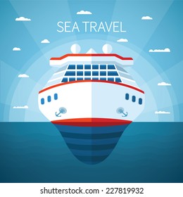 Sea or ocean cruise vector concept in flat style